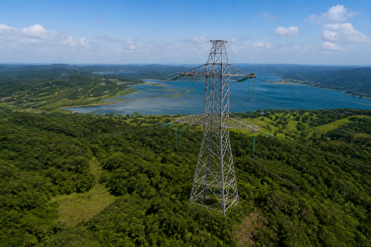 Torre de energia para inspeção aérea